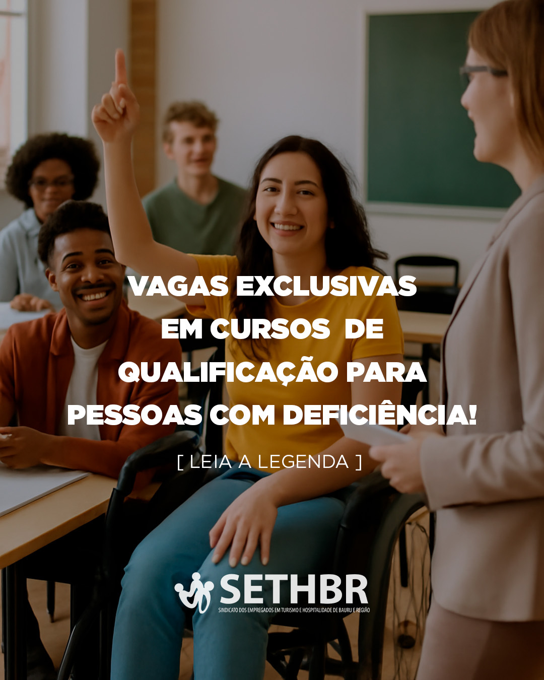 🎓 Aprovado o PL que garante vagas exclusivas em cursos de qualificação para pessoas com deficiência! Este é um passo importante para promover a inclusão profissional e proporcionar mais oportunidades no mercado de trabalho para todos. A inclusão não é apenas um direito, mas também um caminho para um futuro mais justo e igualitário. Com essa medida, pessoas com deficiência poderão contar com um acesso facilitado à educação profissionalizante, permitindo seu desenvolvimento e crescimento no cenário profissional. #InclusãoProfissional #SETHBR
Essa conquista é resultado de um trabalho coletivo e de luta por mais igualdade. Vamos juntos continuar avançando na construção de um mercado de trabalho mais inclusivo e acessível para todos! 👏💙
Conte com a gente!
Sempre ao lado do trabalhador.
📞Fale com o Sethbr: (14) 3227-7431 ou 3227-7283
📲 Para saber mais sobre o nosso trabalho, acesse: www.sethbr.com.br
#sethbrbauru #sindicato #bauru #sethbr #aposentadoria #direitodotrabalhador #condomínios #edificio #baurucity