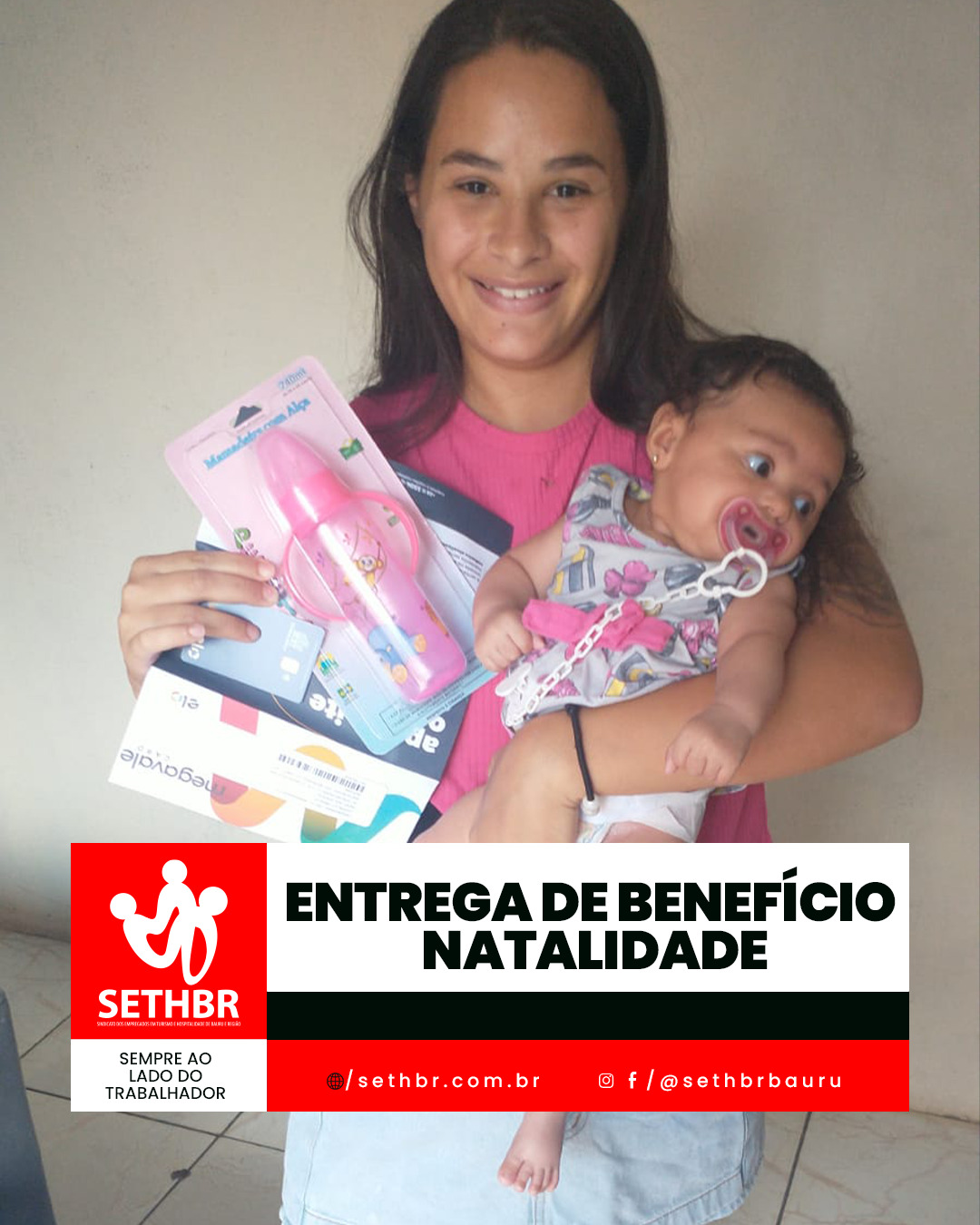 É com imensa alegria que realizamos a entrega do nosso benefício natalidade! 🎁 Um apoio essencial que faz a diferença na vida das famílias dos nossos associados. Juntos, construímos um futuro com mais segurança e carinho. ❤️✨
Conte com a gente!
Sempre ao lado do trabalhador.
📞Fale com o Sethbr: (14) 3227-7431 ou 3227-7283
📲 Para saber mais sobre o nosso trabalho, acesse: www.sethbr.com.br
#sethbrbauru #sindicato #bauru #sethbr #aposentadoria #direitodotrabalhador #condomínios #edificio #baurucity
Conte com a gente!
Sempre ao lado do trabalhador.
📞Fale com o Sethbr: (14) 3227-7431 ou 3227-7283
📲 Para saber mais sobre o nosso trabalho, acesse: www.sethbr.com.br
#sethbrbauru #sindicato #bauru #sethbr #aposentadoria #direitodotrabalhador #condomínios #edificio #baurucity