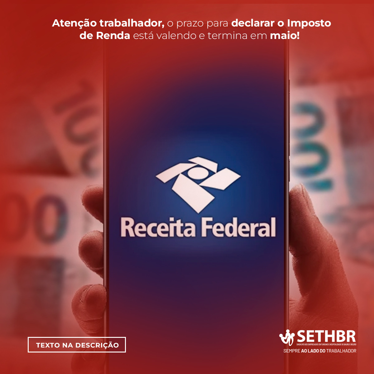 Trabalhador, o prazo para declarar o Imposto de Renda está valendo e termina em maio