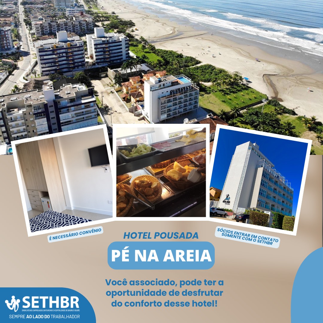 convênio: curta suas férias no Pé na Areia Hotel Pousada! 🌴✨