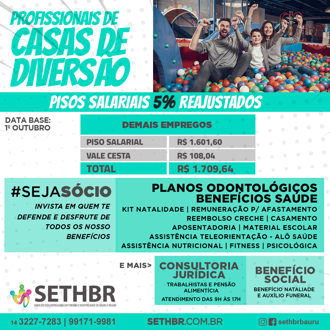 Reajuste Salarial para a Categoria Casa de Diversão