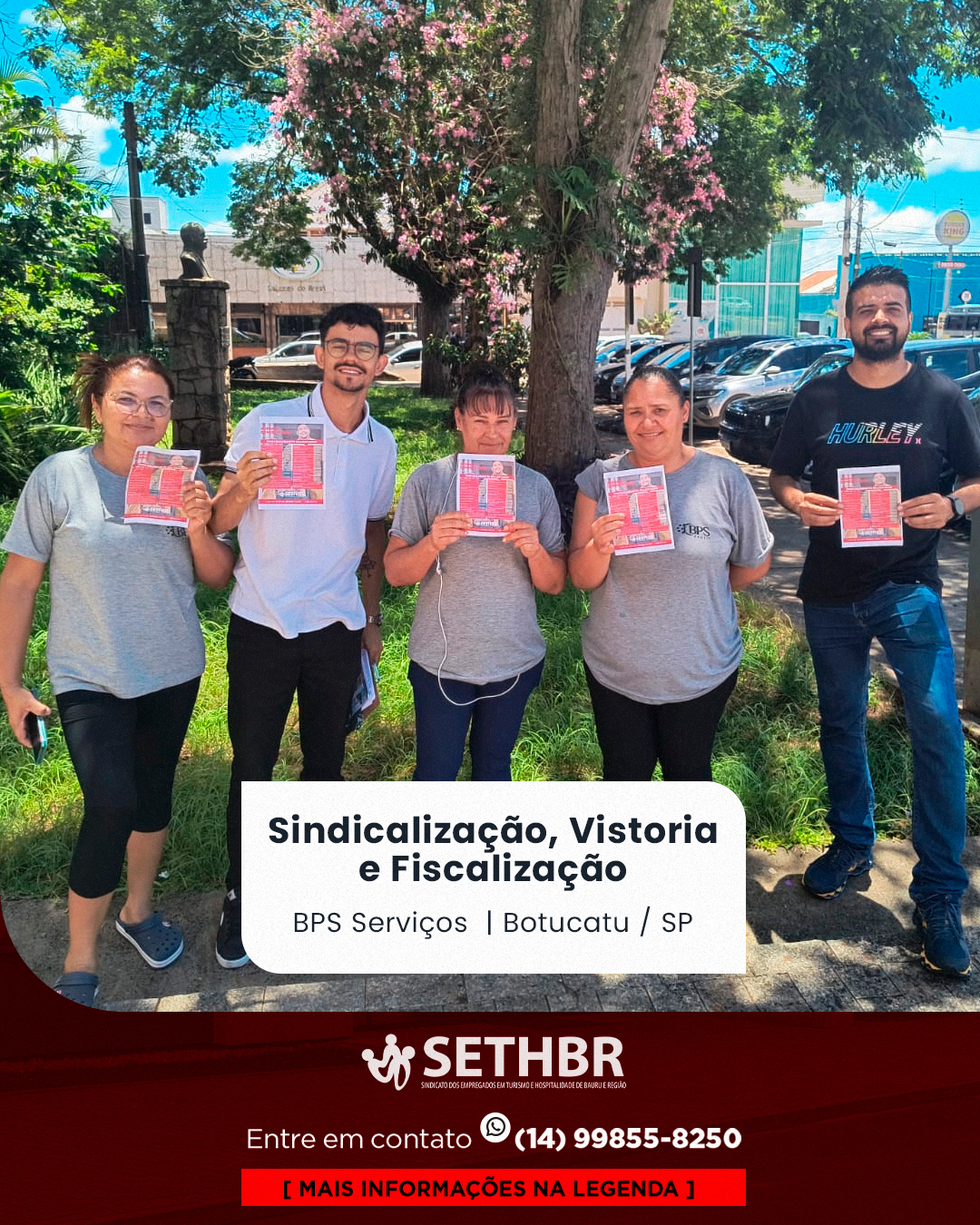 O SETHBR visitou a empresa BPS Serviços em Botucutu/SP para acompanhar de perto as condições de trabalho e realizar novas sindicalizações. 📝
