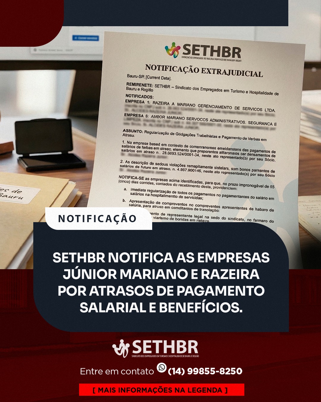 O SETHBR não dorme quando o assunto é o direito do trabalhador! ✊⚖️