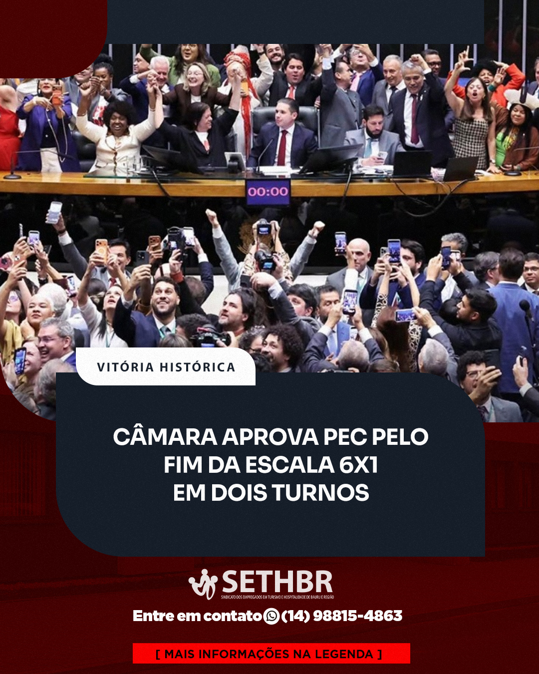 VITÓRIA HISTÓRICA: Câmara aprova PEC pelo fim da escala 6×1 em dois turnos