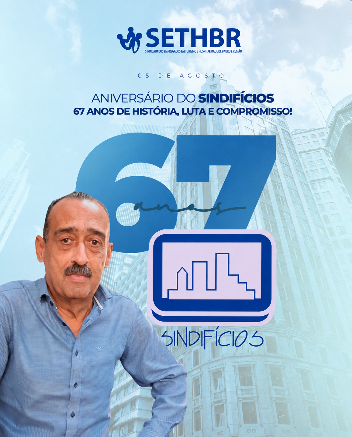 Hoje o SETHBR celebra e parabeniza o Sindificios por mais um ano de conquistas e dedicação em defesa dos trabalhadores.
